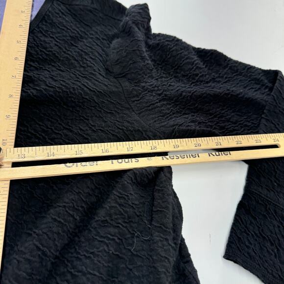 J.Jill Cardigan Womens Medium Black Snap Tie Waist Knit Jacket Cotton - Picture 8 of 8